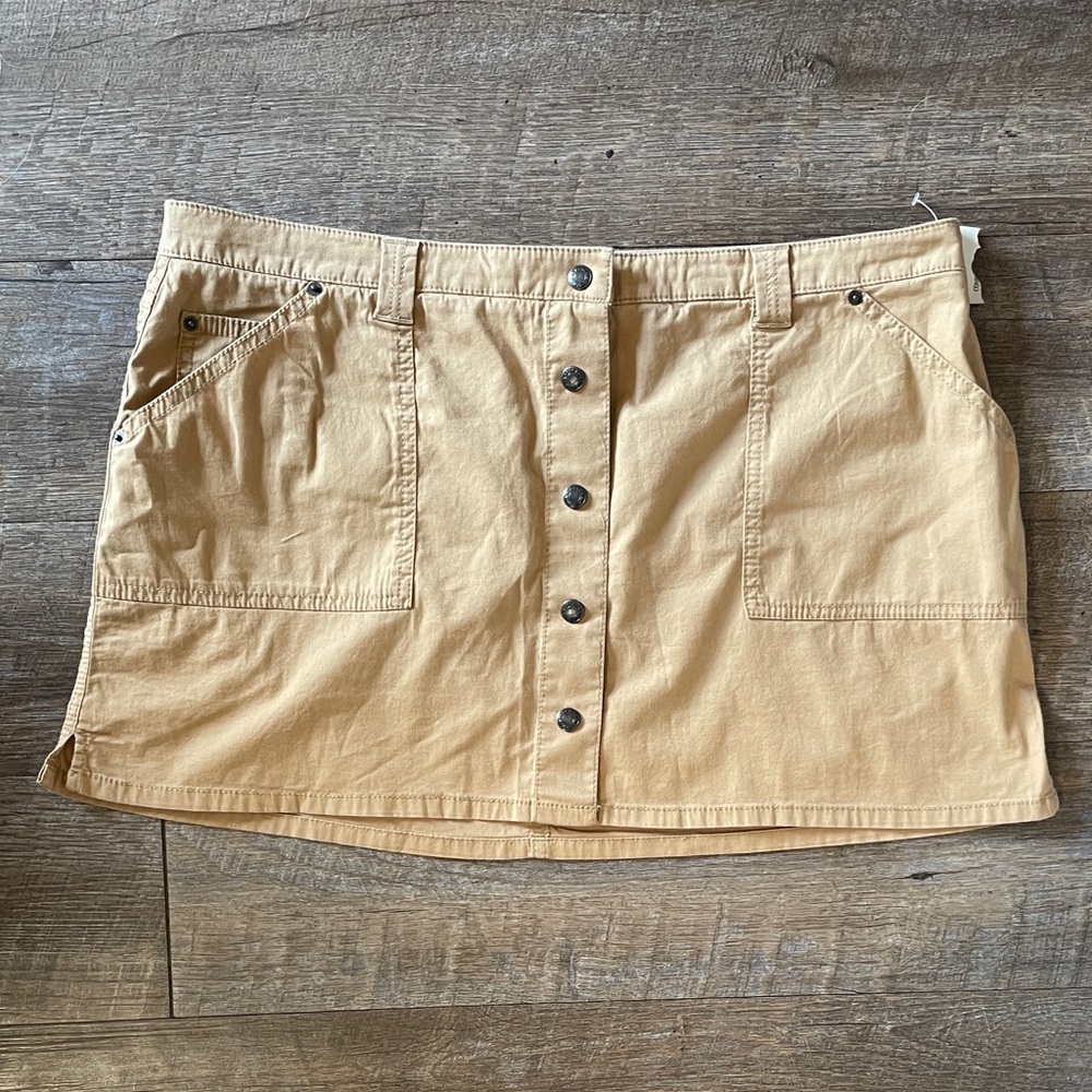 NWT Abercrombie & Fitch Cotton Khaki Button-Front Mini Skirt
